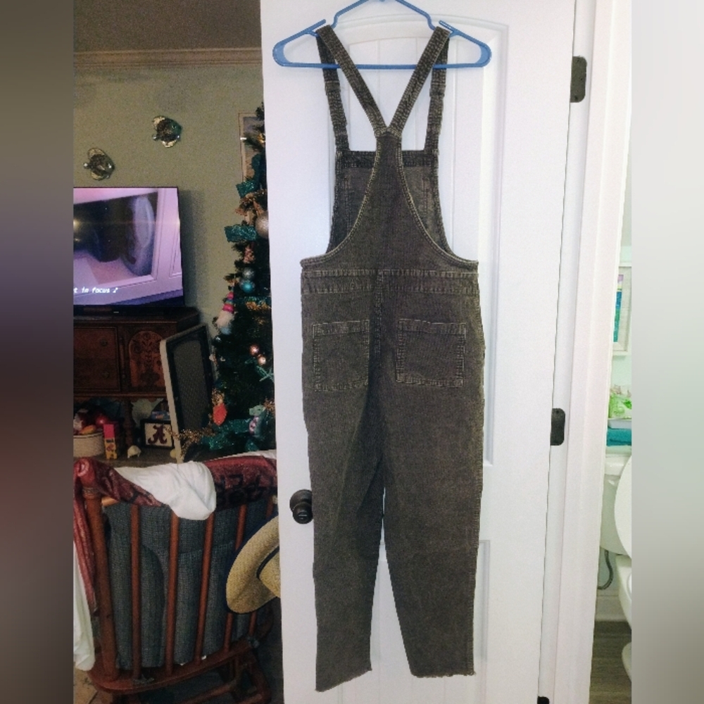 Aerie Charcoal Corduroy Overalls Sz XS - Picture 2 of 4